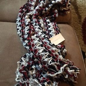 Multicolored Charter Club Scarf. Red Black White.